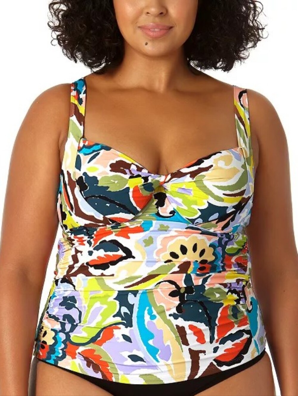 Anne Cole Women's Twisted Printed Tankini Top Sz 32DD/34D